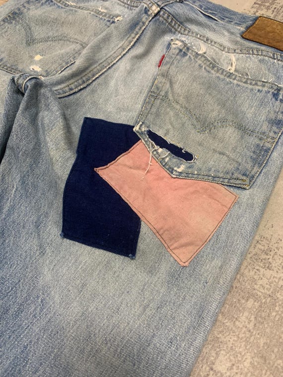 Custom Patchwork Levi’s 501ZXX Big E LVC Jeans | … - image 11
