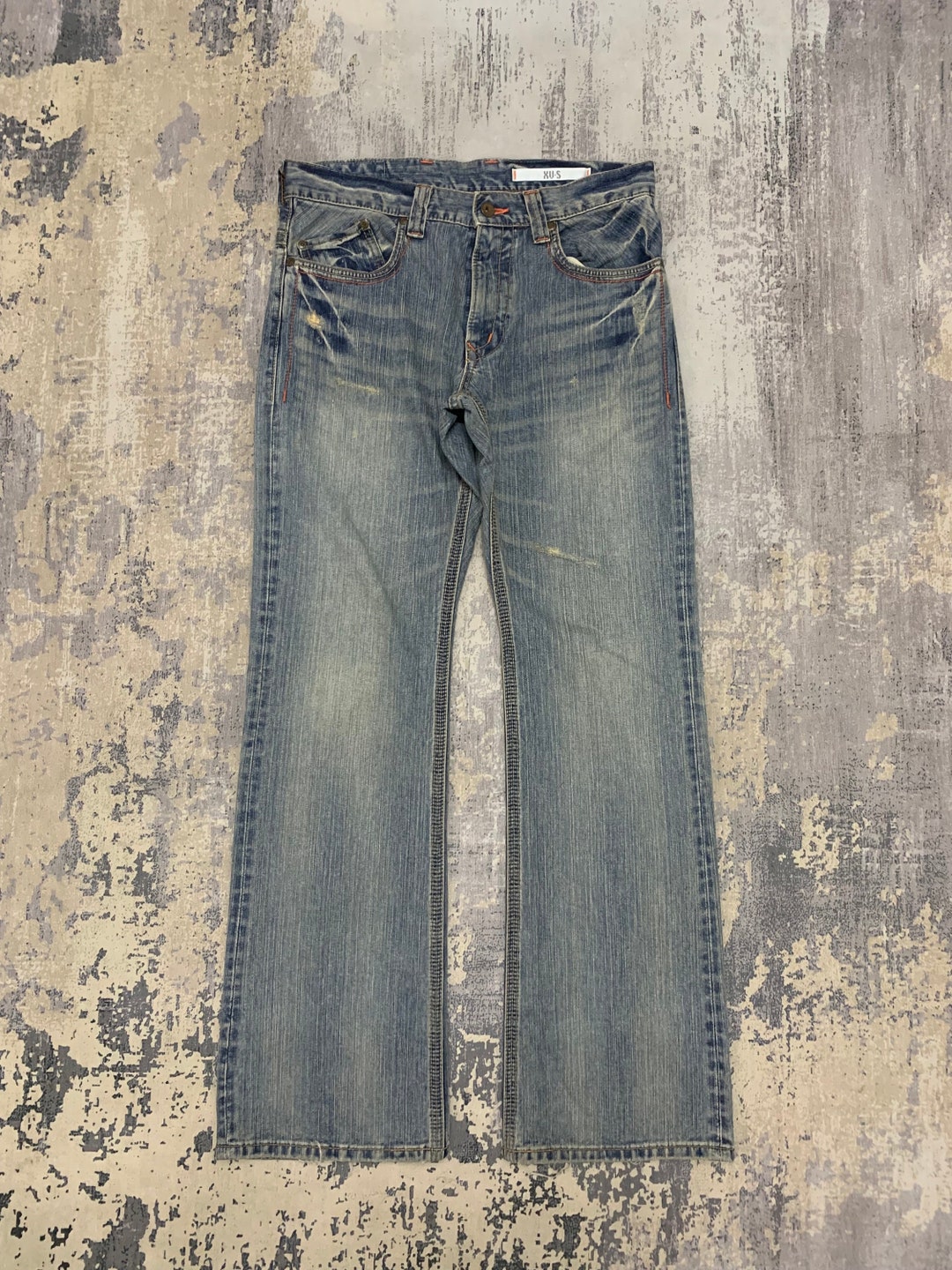Vintage Edwin XU S Jeans Japanese Brand Distressed Denim Bootcut