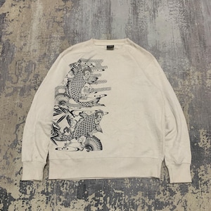 Vintage Style Japanese Sukajan Koi Fish Motif Sweatshirt Unisex Men Women Japanese Art Goldfish Graphic Crewneck Pullover