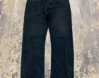 Vintage Levi's 501 Black Denim Jeans Straight Leg Button Fly W36 L29 Faded Charcoal 90s Streetwear Sustainable Men's Women's Pants