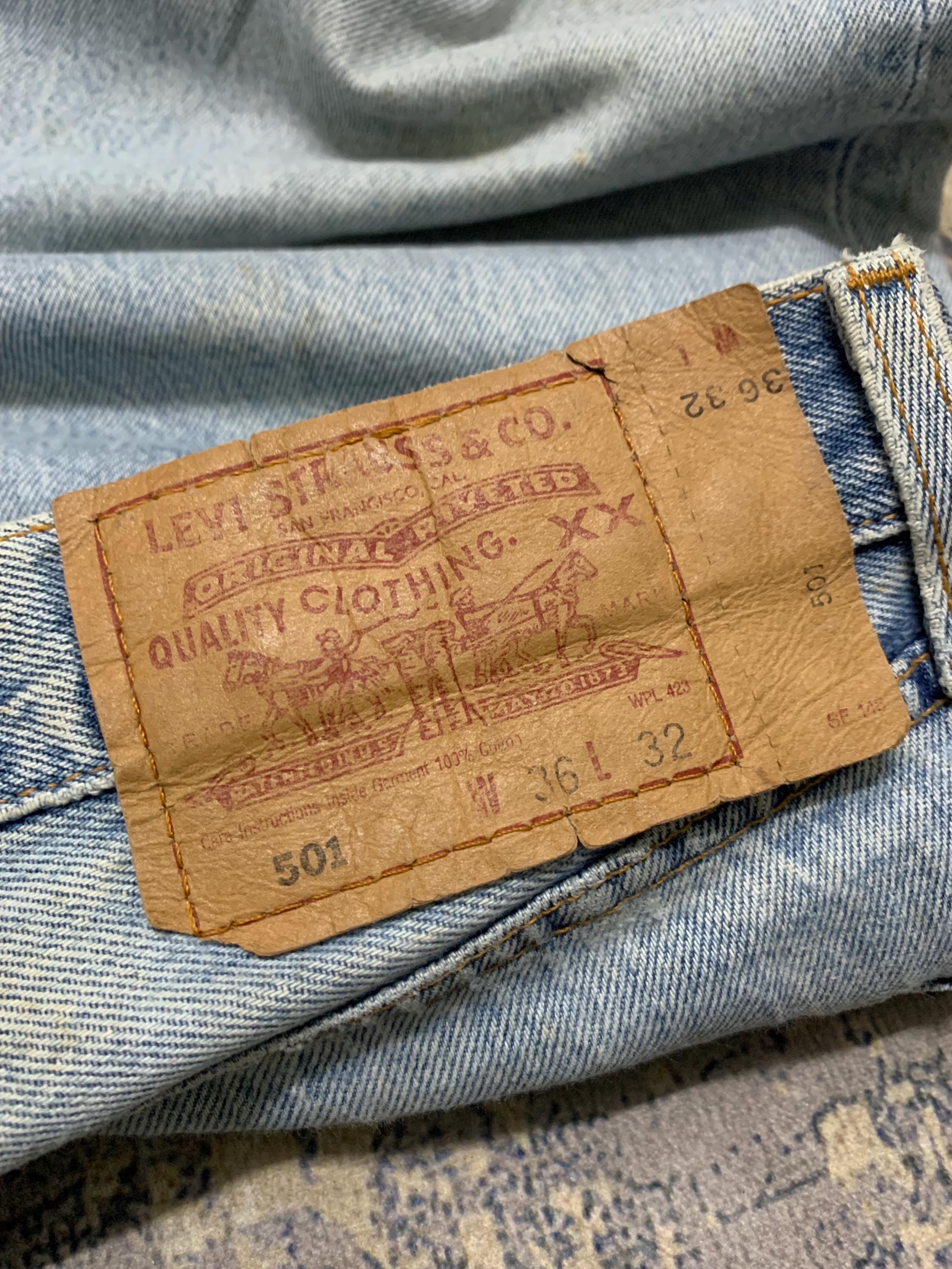 Vintage Levi's 501 Jeans Rework Boro Style - Distressed Denim