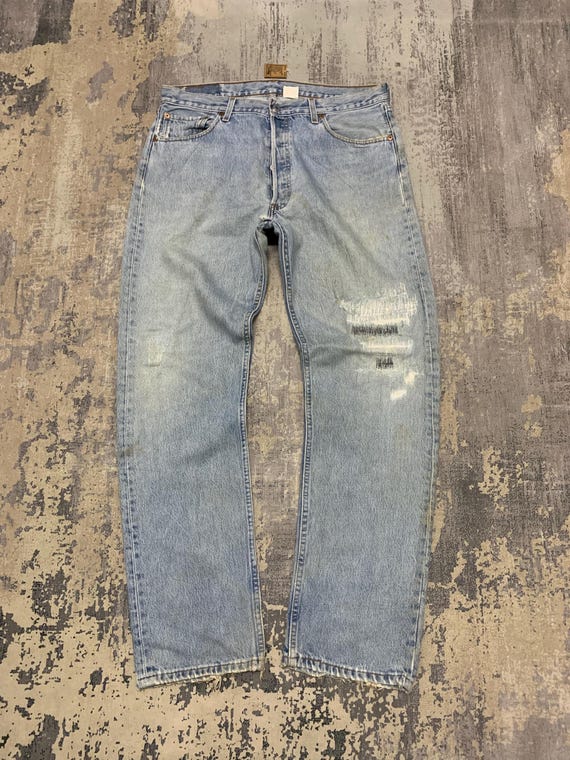 Vintage Levi's 501 Jeans Rework Boro Style - Distressed Denim