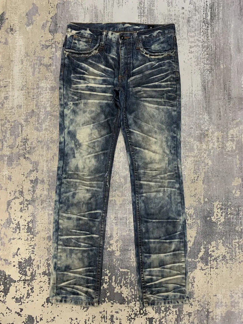 パンツ Archive Semantic Design bleach jeans XL Acid Wash Jeans - Semantic Design Bleach Denim Pants - Size 34x33