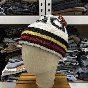 Vintage 90s Adidas Multi Color Beanie Hat Streetwear