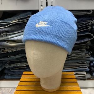 Burberry Monogram Knit Beanie in Black, White, Light Blue Burberry beanie with blue - Gem main image 3