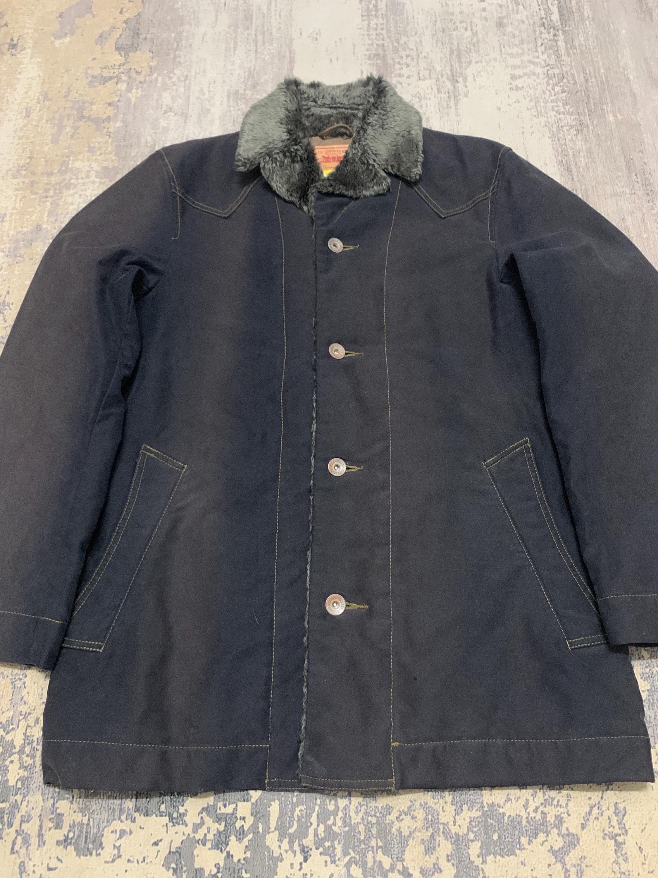 Vintage Levi's Lot 70810 Sherpa Lined Moleskin Jacket, Black