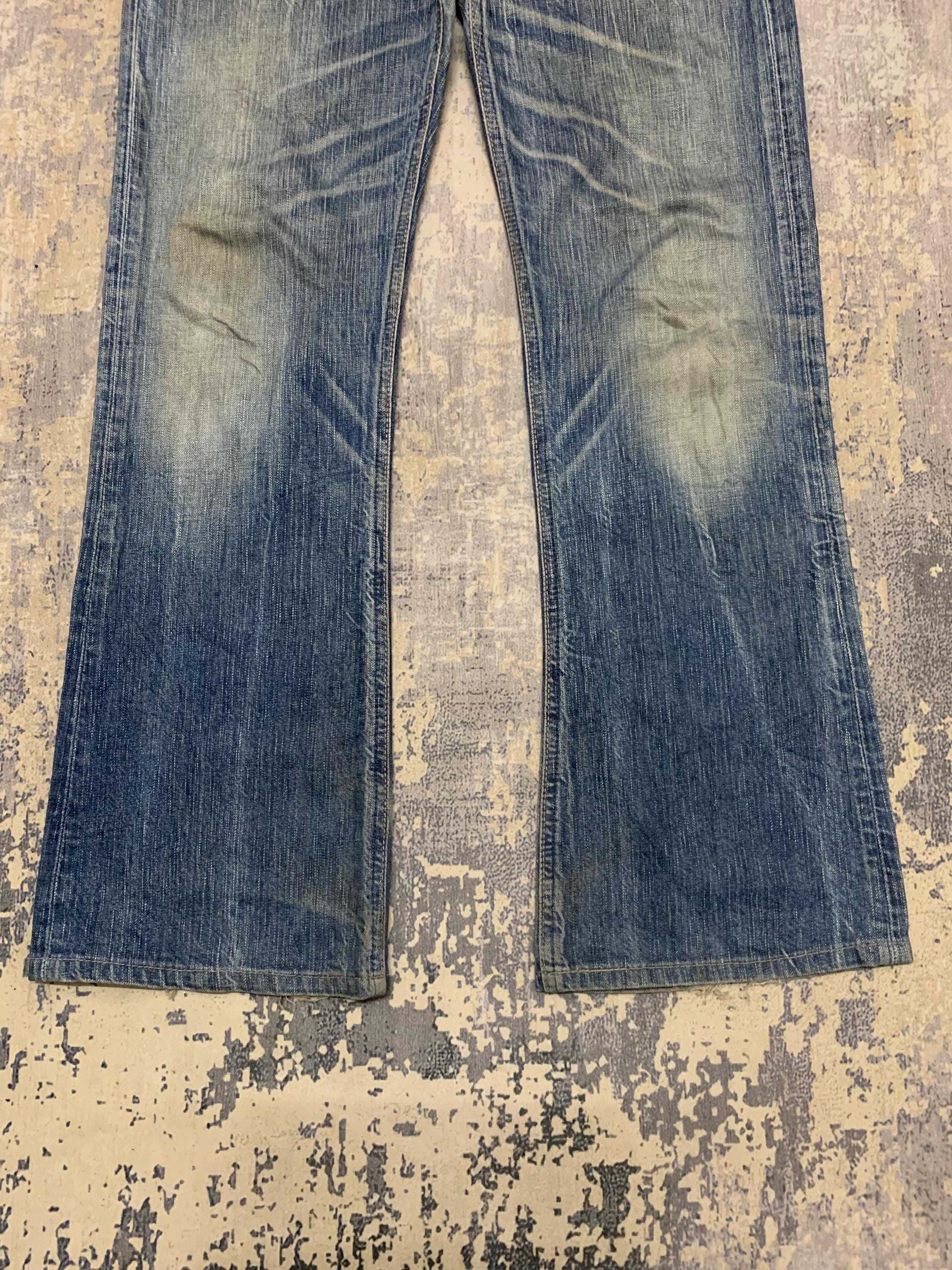 Vintage Edwin 503 Flare Leg Jeans - Distressed Faded Blue