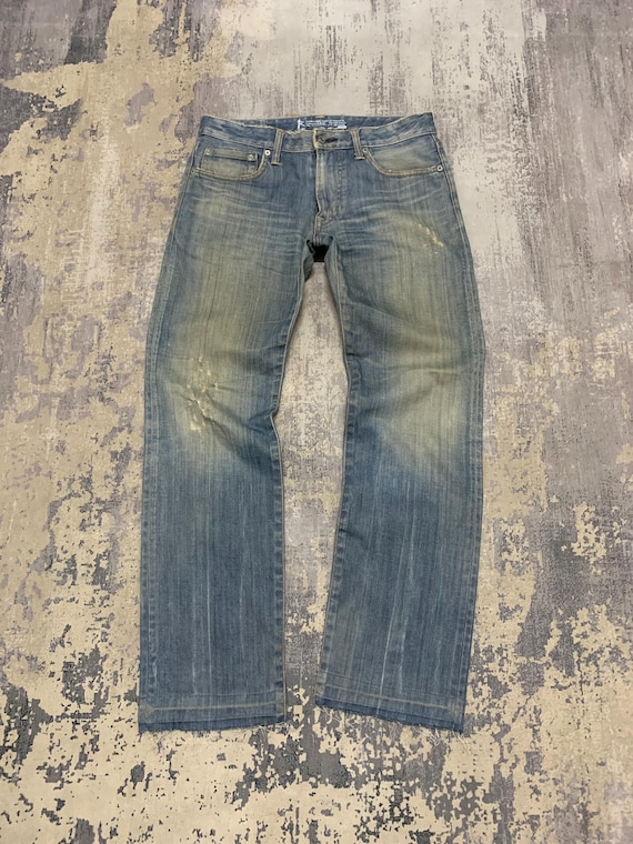 Vintage Edwin 502R Jeans: Japanese Denim, Faded Blue, Mud Wash