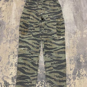 Vintage US Army Tiger Stripe Cargo Pants: 1980s Military Trousers, W30x31.5