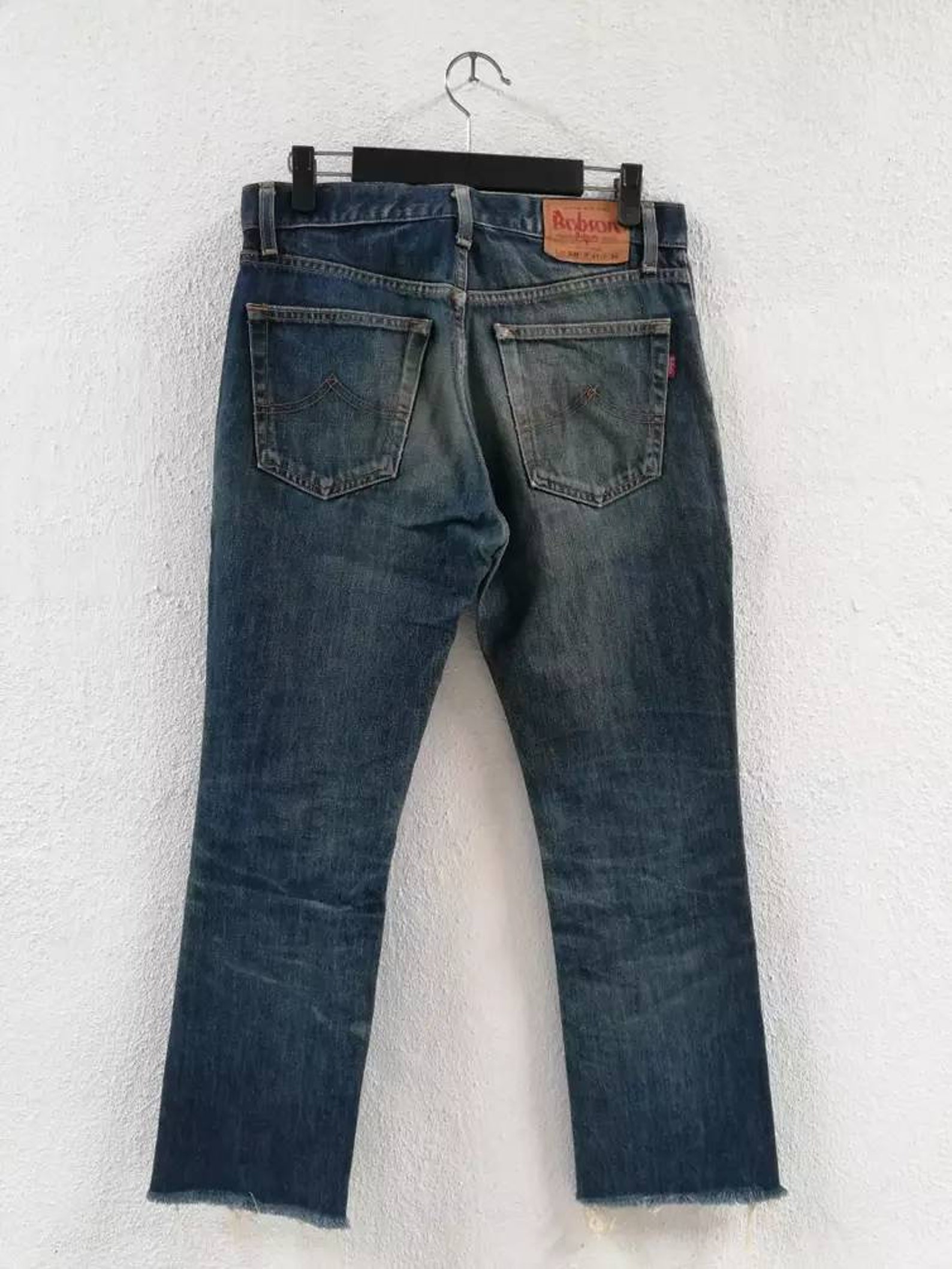 Japanese Brand Bobson Jeans Distressed Denim Custom Patchwork | Etsy