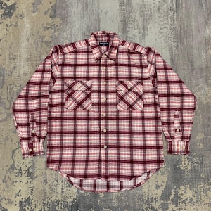 Vintage Y2K Uniqlo Rot Kariertes Kariertes Flanell Hemd Kleine Japan Tartan Kariertes Hemd Indie Wolle Flanell Buttondown Größe S