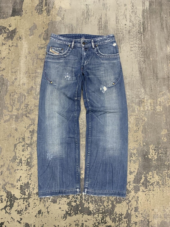Y2K Baggy Low Rise Jeans: Diesel D Logo Wide Leg Denim - Etsy Denmark
