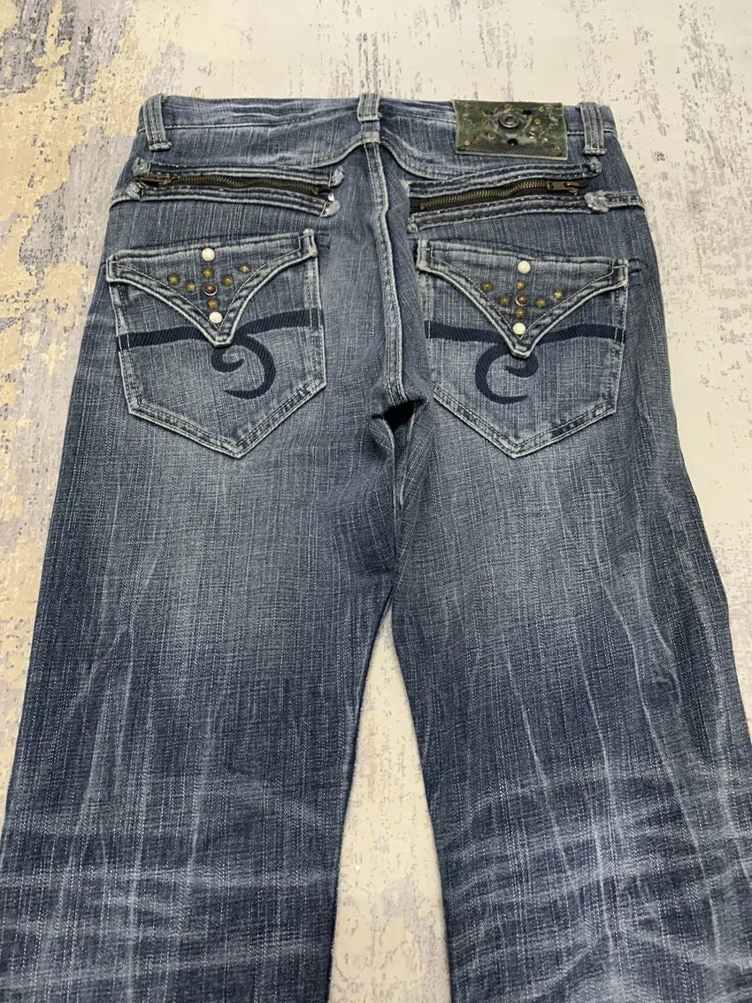 その他 pririn Vintage Oririn Jeans: Japanese Studded Denim Pants, Size 32x32 - Etsy