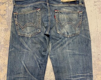 Vintage Edwin 503 Flare Leg Jeans - Distressed Faded Blue