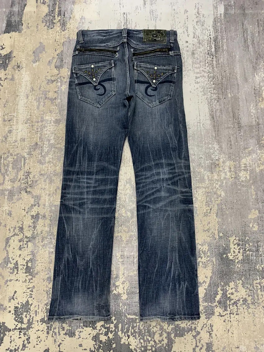 その他 pririn Vintage Oririn Jeans: Japanese Studded Denim Pants, Size 32x32 - Etsy