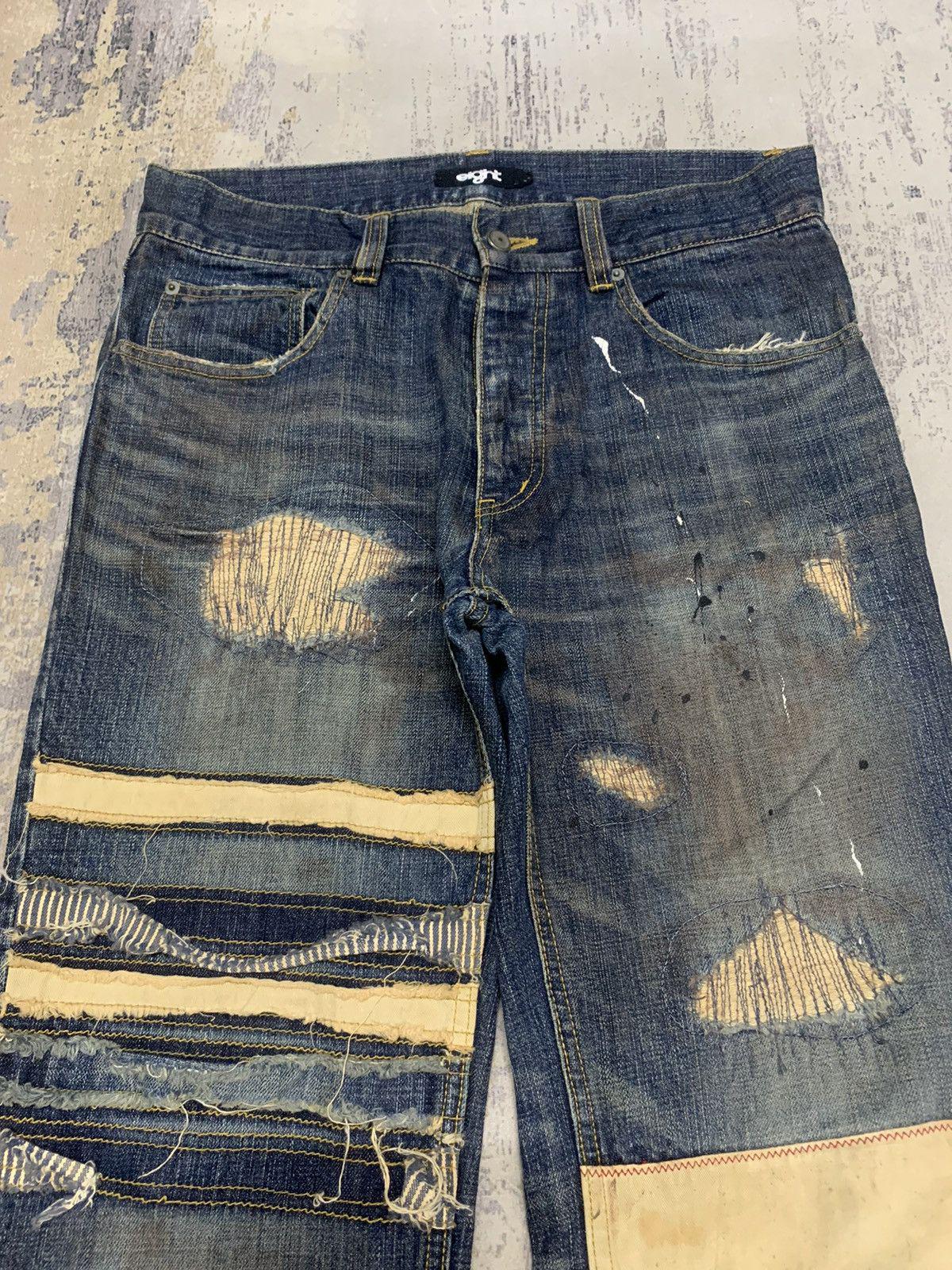 Kapital Boro Style Patchwork Denim Jeans - Japanese Brand, 33x32.5