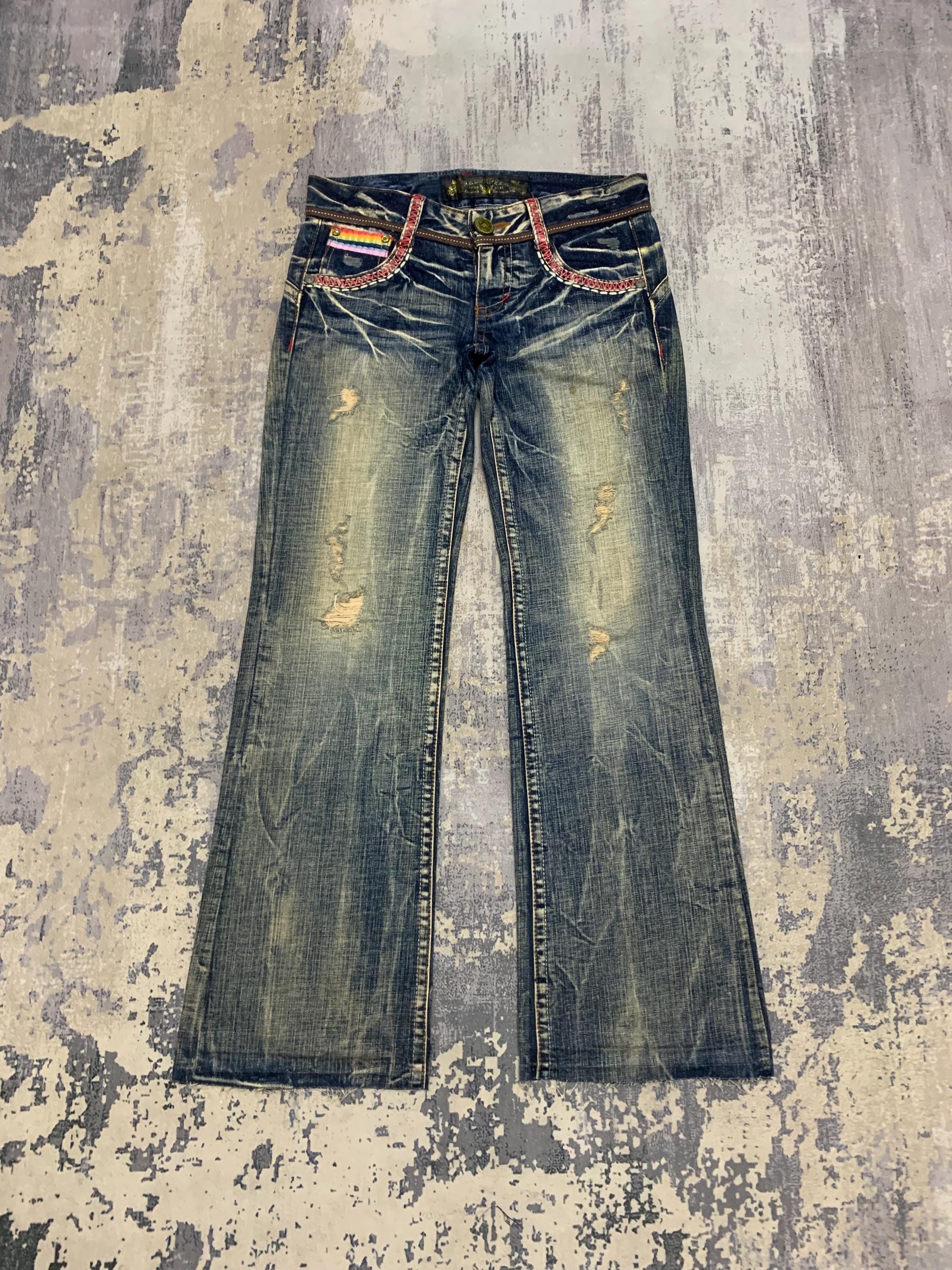 パンツ Hippie vintage damage Boots cut Denim Hippie Jeans for Men for sale | eBay