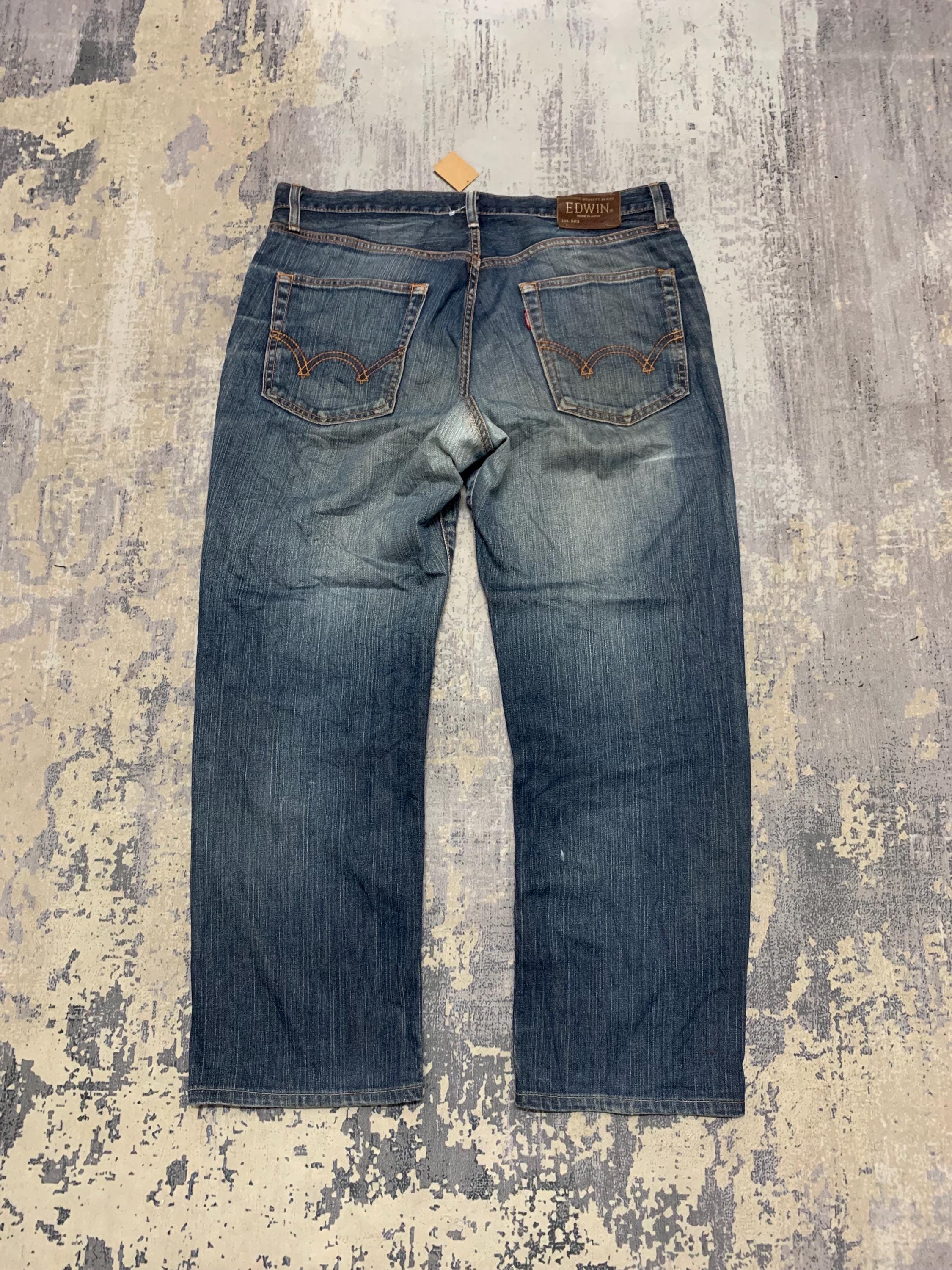 Edwin 503 - Baggy Mud Wash Jeans - Japanese Denim - Clean Vintage