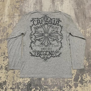 Crossir Regend gotisch grafisch shirt met lange mouwen - Japanse gedichtenprint - Y2K grunge-stijl - Streetwear Harajuku - Esthetiek jaren 2000 - Medium