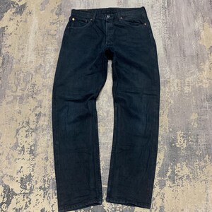 Vintage Levi's 501 Black Denim Jeans Straight Leg Button Fly W33 L31.5 Faded Charcoal 90s Streetwear Sustainable Men's Women's Pants