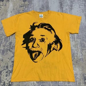 Vintage 90&#39;s Albert Einstein Big Head T Shirt / Albert Einstein Graphic Tee / Culture / Size S