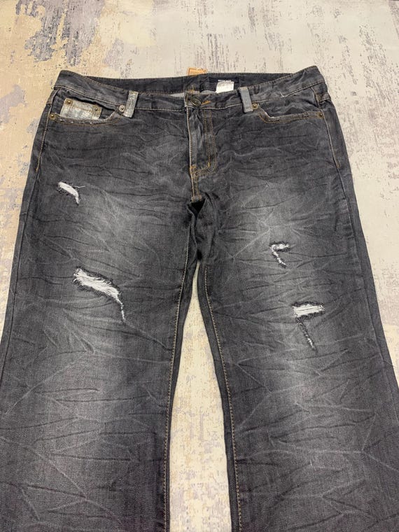 If Six Was Nine Style Flared Water Back Distressed Jeans