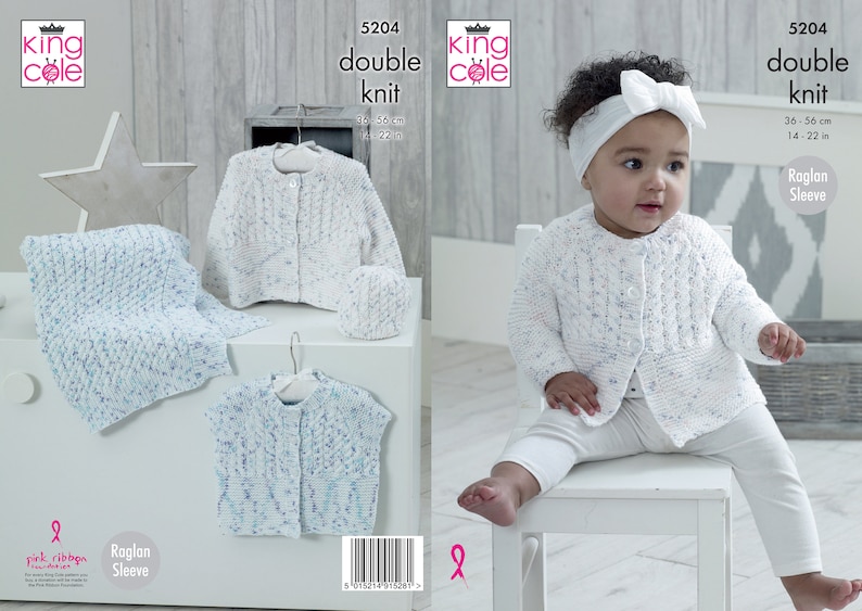 Knitting Pattern King Cole Baby Aran Raglan Sleeve Cabled Knitting Pattern King Cole Baby Aran Raglan Sleeve Cabled