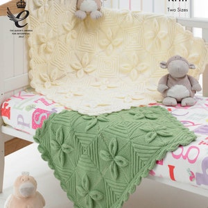 King Cole Knitting Pattern Cot Pram Blanket Baby Double Knit DK 3506 Etsy Canada