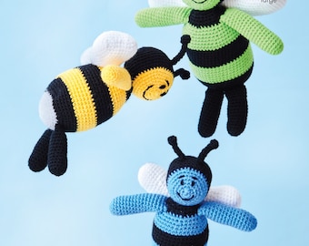 Amigurumi Crocheted Bees - King Cole DK Crochet Pattern 9157