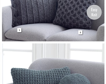 Cushion Covers Knitting Pattern - King Cole Super Chunky Knitting Pattern 5199