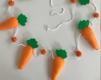 Easter Carrots Bunting, Easter Felt Garland, Easter Wall Decoration, Felt Carrots Bunting, Felt Playing Carrots