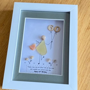 Image personnalisée de galets pour 60e anniversaire, cadeau pour 60e anniversaire, cadeau pour 60e anniversaire pour soeur, cadeau pour 60e anniversaire d'une femme, cadeau galet unique