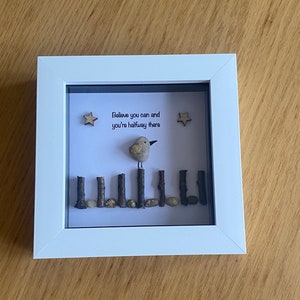 Inspirational Pebble Picture, Personalised Gift for a friend, Personalised pebble picture for son, unique gift for daughter, xmas gift