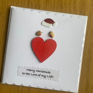 Biglietto di Natale per la moglie, biglietto di Natale per il marito, biglietto di ciottoli fatto a mano per Natale