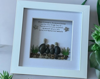 Uncle and Aunt Pebble Gift, Gift for Auntie, Personalised Pebble Frame for Uncle, Gifts for Uncles and Aunties