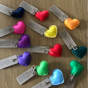 Câlin de poche coeur fait main, cadeau coeur Saint-Valentin, câlin de poche fête des mères, message cadeau boîte aux lettres, cadeau de verrouillage, retour à l'école,