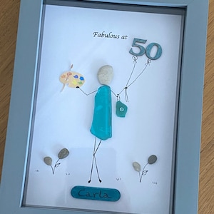Immagine personalizzata di ciottoli per il 50 compleanno, regalo unico per il 60 compleanno, regalo per il 60 compleanno della sorella, regalo per il 60 compleanno di un'amica, regalo unico immagine 5