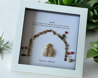 Personalized New Home Pebble Art, Housewarming Gift