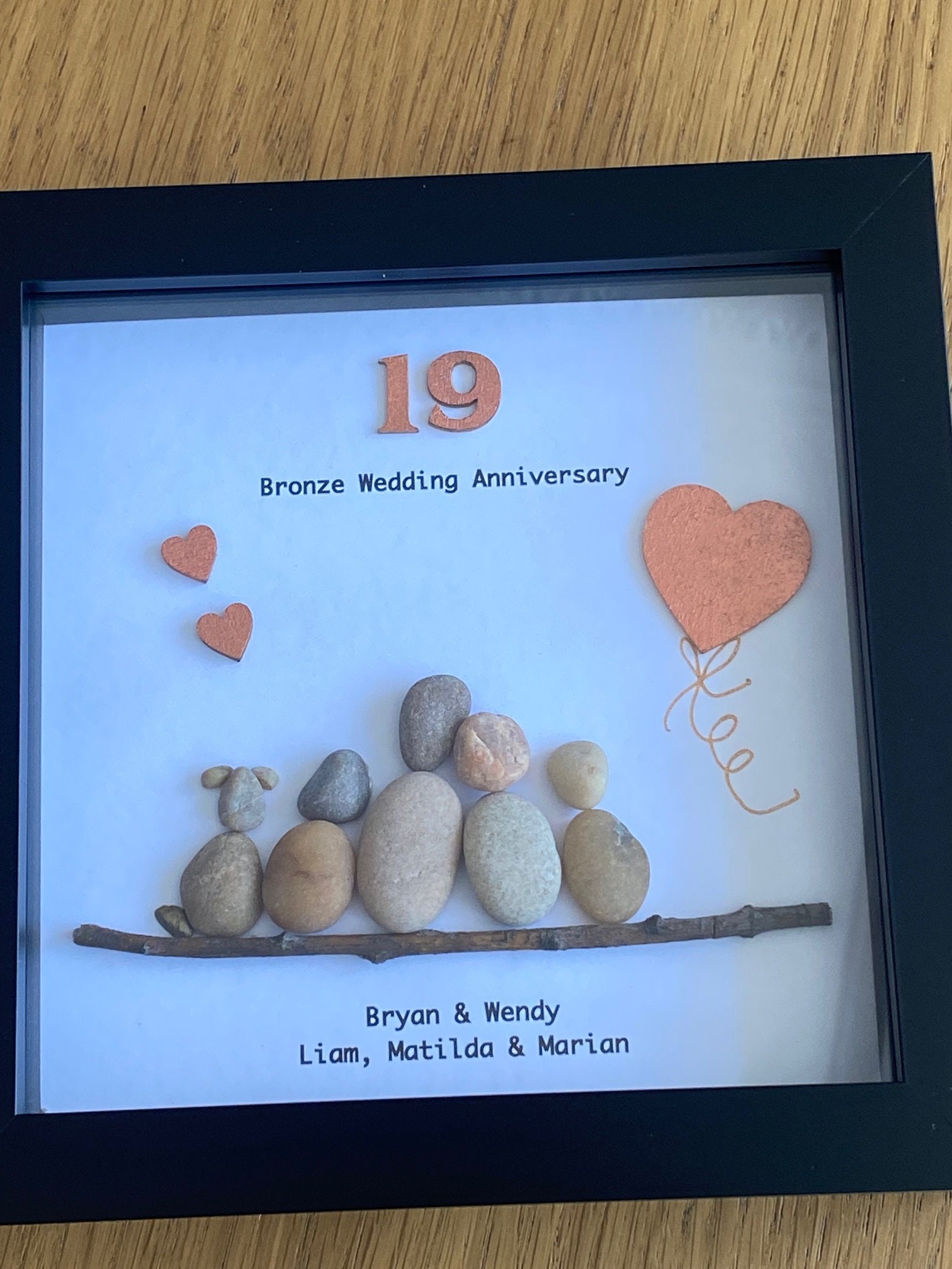 19th Wedding Anniversary Gift Personalised Bronze Wedding Etsy