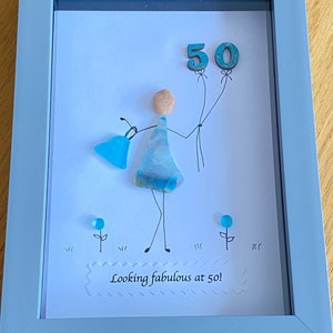 Immagine personalizzata di ciottoli per il 50 compleanno, regalo unico per il 60 compleanno, regalo per il 60 compleanno della sorella, regalo per il 60 compleanno di un'amica, regalo unico immagine 4