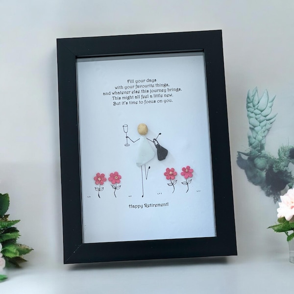 Personalized Fused Glass Retirement Picture, Unique Friend Gift