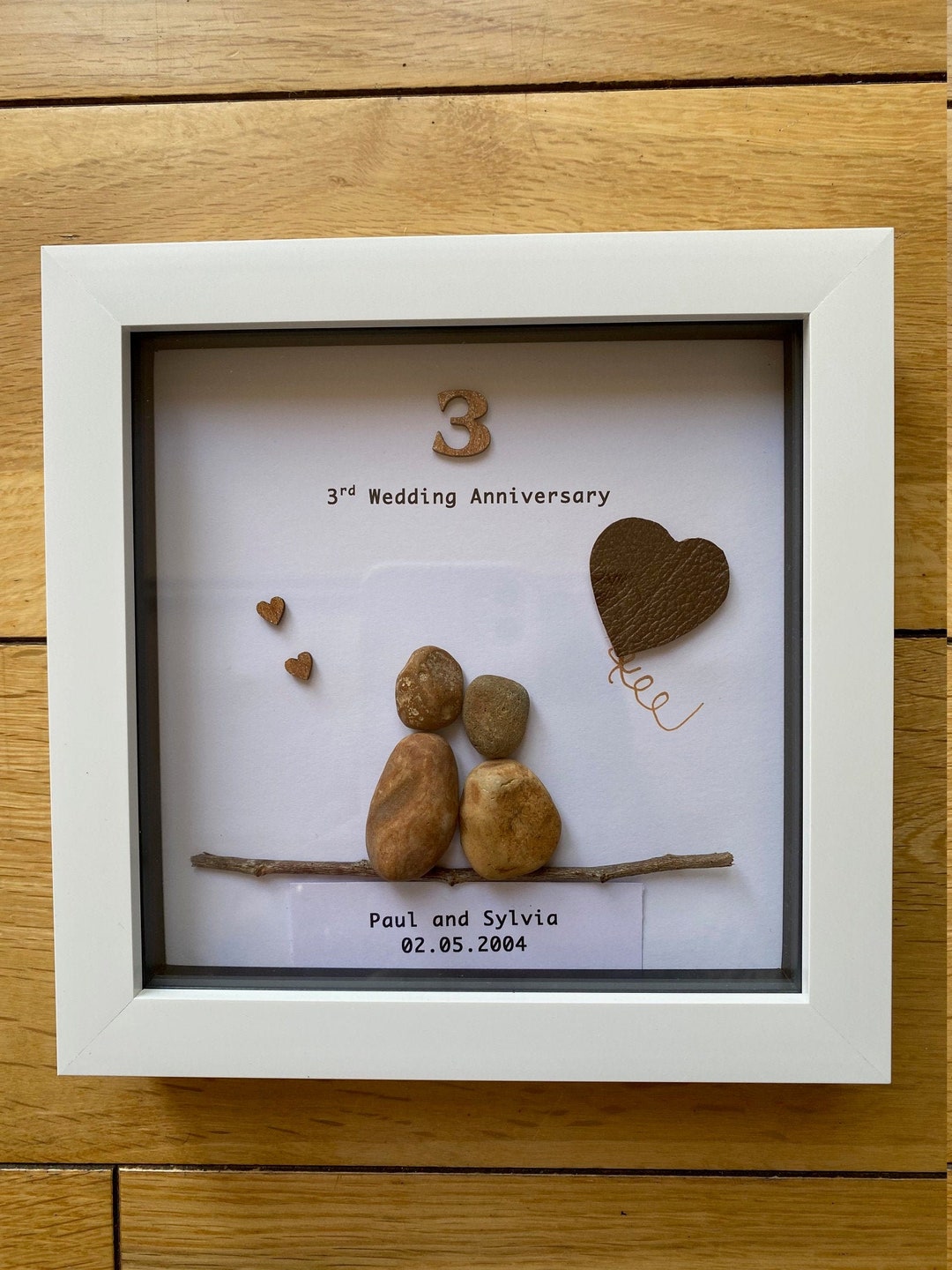 Leather Wedding Anniversary Gift, 3rd Wedding Anniversary Pebble