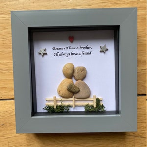 Personalised Brother Pebble Picture, Unique Gift for Brother, Personalised Pebble Art for Brothers, Special Gift for Brother, Family Gift