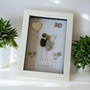 Personalised 10th Wedding Anniversary Pebble Picture, Unique anniversary gift, Tin wedding anniversary gift, Gift for couple,