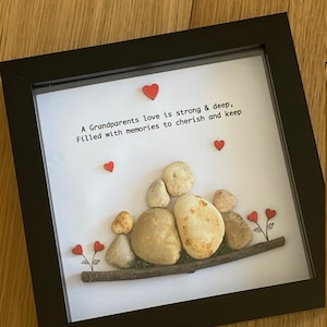 Grandparents Pebble Artwork Gift, Unique Gift for the Grandparents, Pebble Art Gift for Granny and Grandpa, Personalised Gift