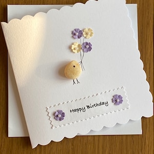 Carte de galets joyeux anniversaire, carte de souhaits d’anniversaire, carte d’anniversaire faite à la main, ami joyeux anniversaire,