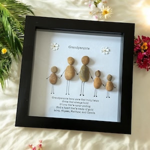 Personalised Grandparents Pebble Picture, Grandparents Pebble Art, Unique Christmas Gift for Grandmother, Pebble Art for Nana, Gift for Nan