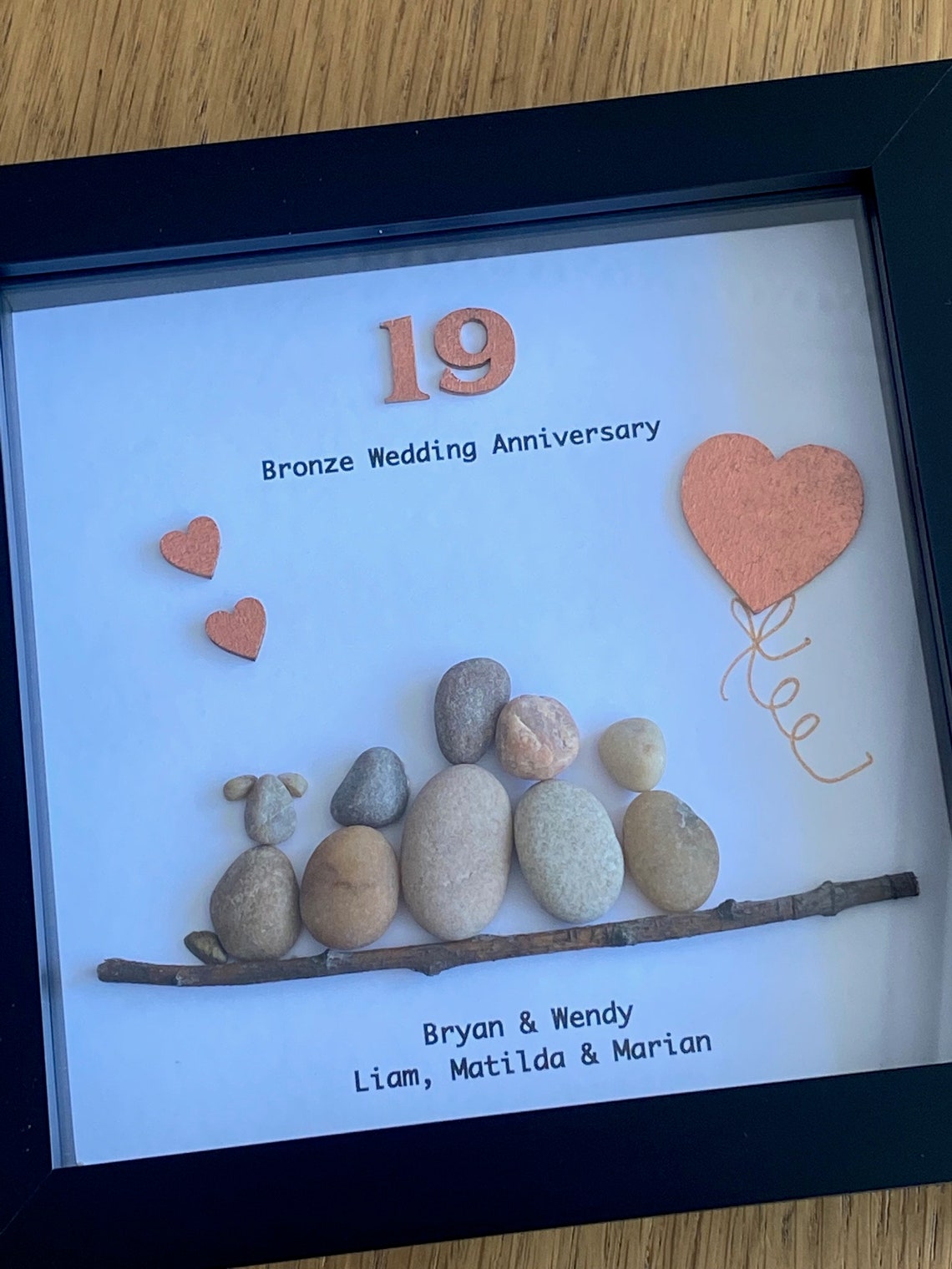 19th Wedding Anniversary Gift Personalised Bronze Wedding Etsy
