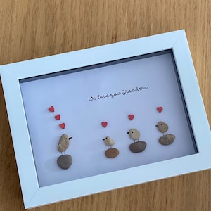 Grandma Pebble Picture, Birthday Gift for Nana, Gifts for Granny, Grandmother Pebble Frame, Personalised Gift for Grandma