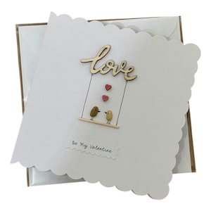 Carte personnalisée de Saint-Valentin, carte faite main pour la Saint-Valentin, carte d'amoureux pour la Saint-Valentin, carte d'art en galets pour un être cher